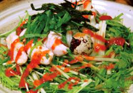 鶏むね肉と山いものハリハリ梅しそサラダ